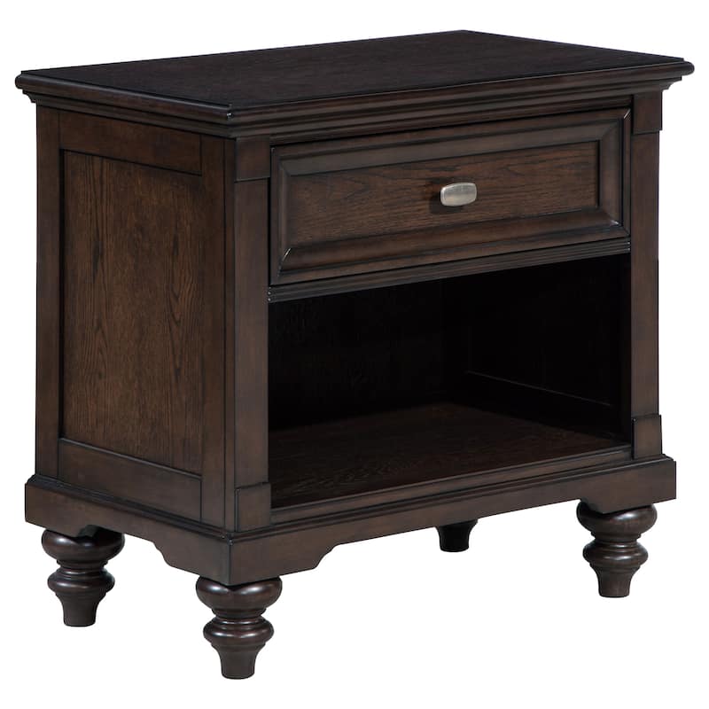 Andover 1-drawer Nightstand Bedside Table Dark Oak - Dark Oak