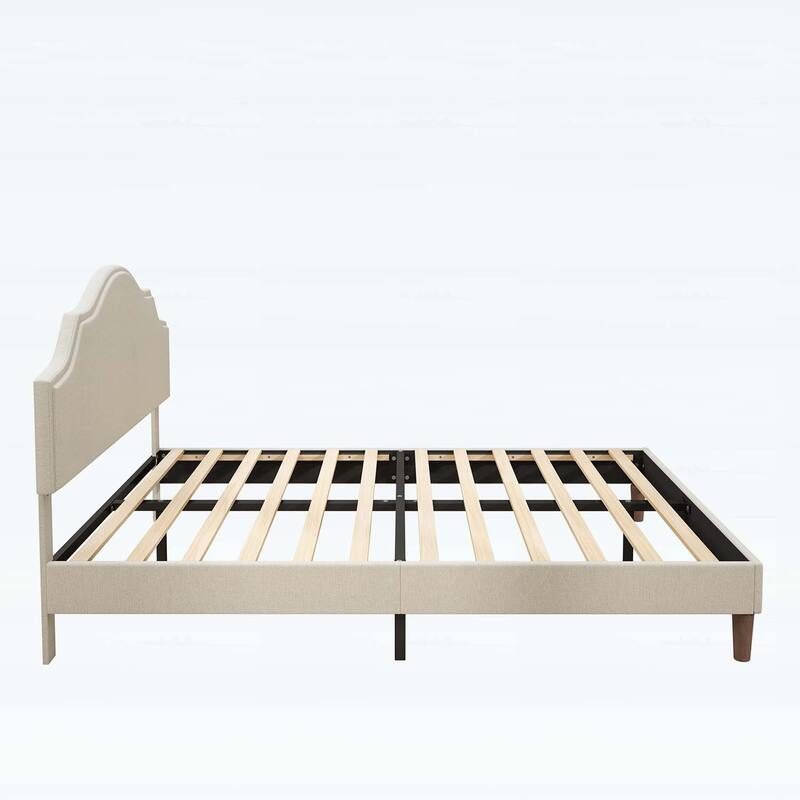 Sleek Platform Bed with Adjustable Headboard for Apartments,Guest rooms