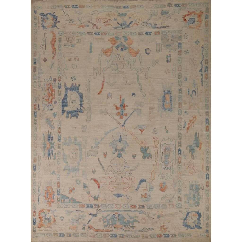 Vegetable Dye Oushak Turkish Area Rug Handmade Traditional Wool Carpet - 8'4"x 10'1"