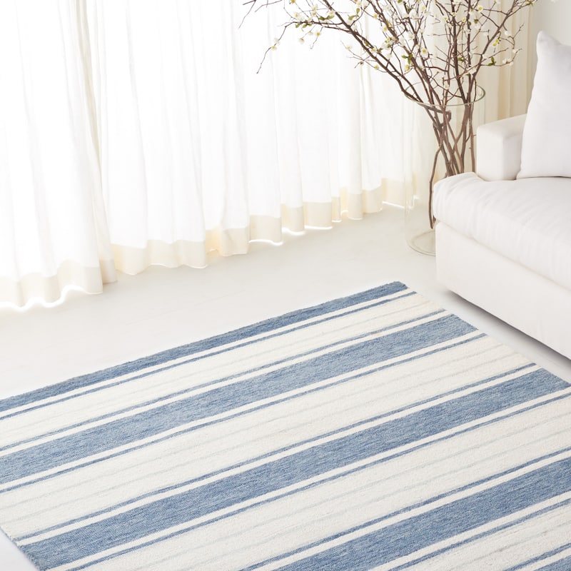SAFAVIEH Handmade Lauren Ralph Lauren Seda Wool Rug - 9' x 12' - Blue/Ivory
