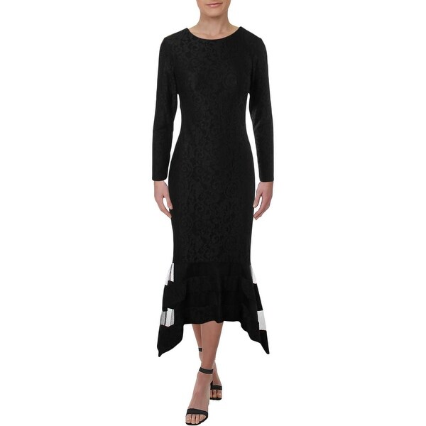 ralph lauren long black evening dress