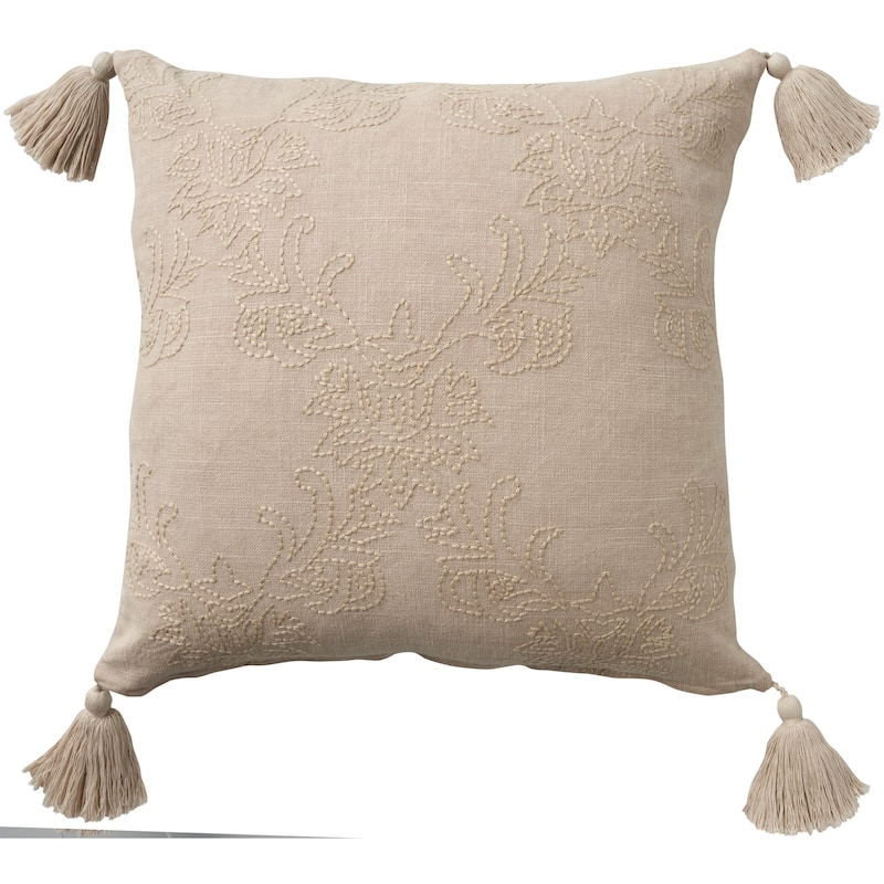 Mina Victory Cover Floral Throw Pillow - Beige - 20" x 20"
