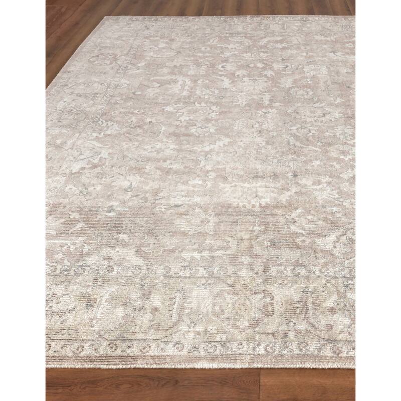 EXQUISITE RUGS Tuscany Hand-loomed Wool/Bamboo Silk Tan Area Rug.