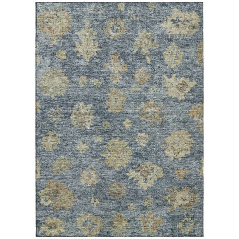 Machine Washable Indoor/ Outdoor Casual Traditional Chantille Rug