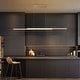 preview thumbnail 23 of 21, 59" Modern Black/Gold Linear Integrated LED Pendant Kitchen Island Light Bar