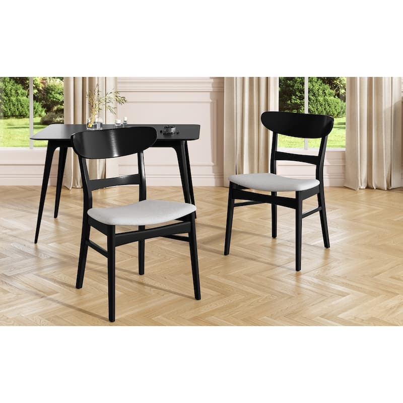 Splayed Legs Dining Chair,Rubberwood Legs (Set Of 2)