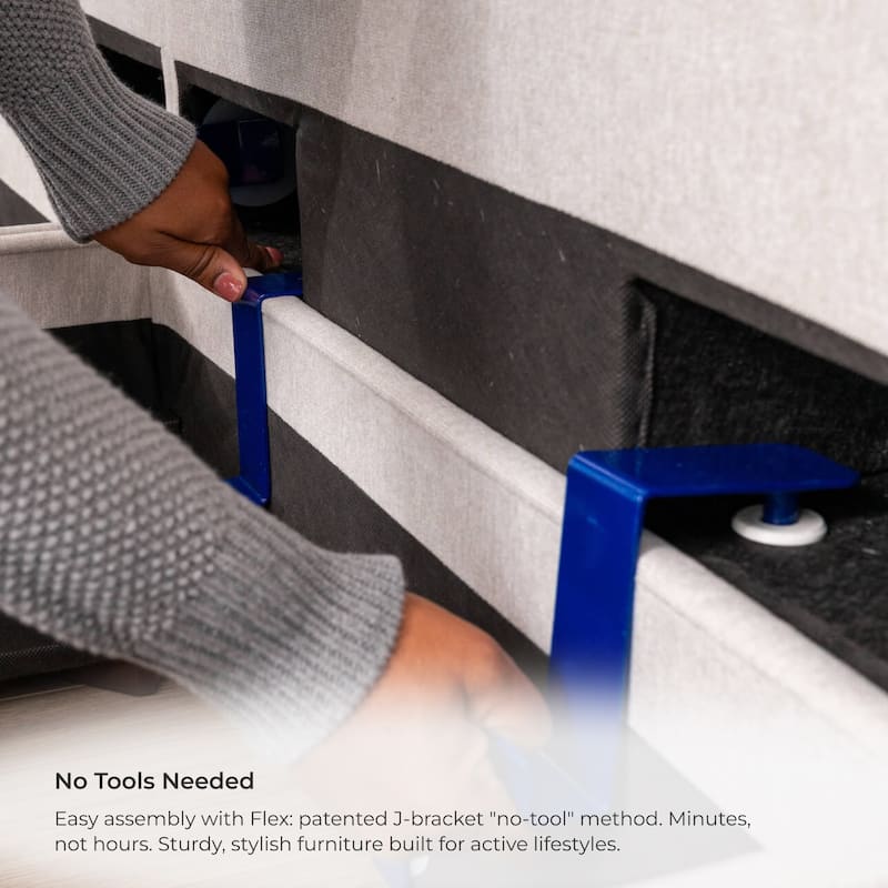 Flex Stain-Resistant Performance Fabric 4-Seat Sectional built with Blue Steel Spring™ and Storage Ottoman by Flexsteel