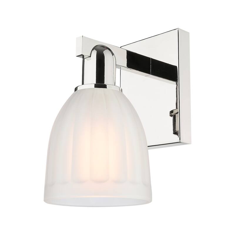 Innovations Lighting 716-1W-12-6 Brookfield Sconce Brookfield 12" Tall - Polished Nickel / White