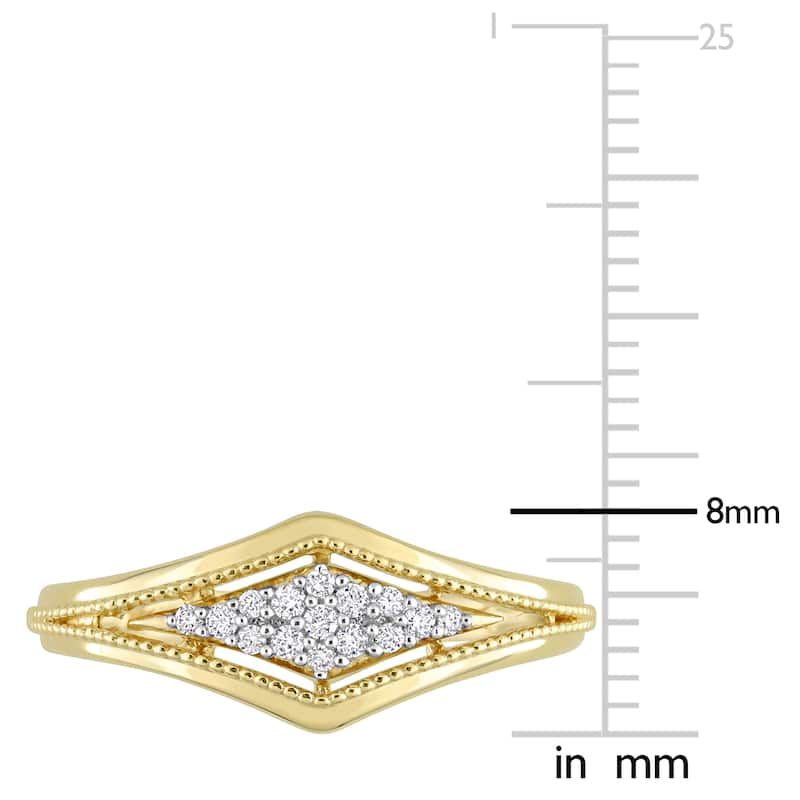 Miadora 1/10ct TDW Diamond Pave Ring in 10k Yellow Gold