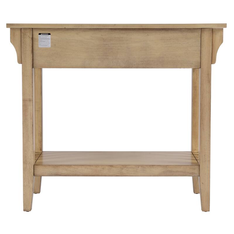 Larina 36 in. W Rectangular Wood 2-Drawer Console Table with Lower Open Shelf