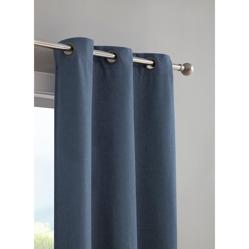 Bella Luna Henley Room Darkening 84-inch Grommet Curtain Panel Pair - 76 x 84