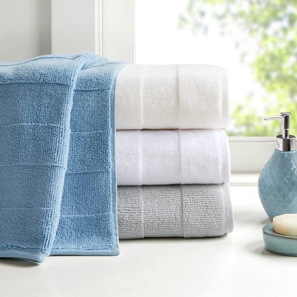 Martha Stewart Jacquard 2-piece Bath Towel Set - Light Blue
