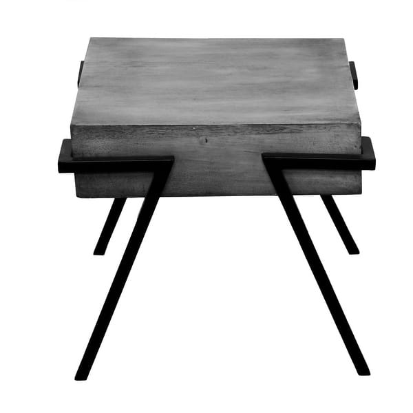 Square Mango Wood Side Accent Table With Angled Metal Legs Light Gray And Black Overstock 32355185 Here at trade furniture we take pride in every unit which goes out of the door, and as such as guarantee a premium excellence by naturally. overstock com