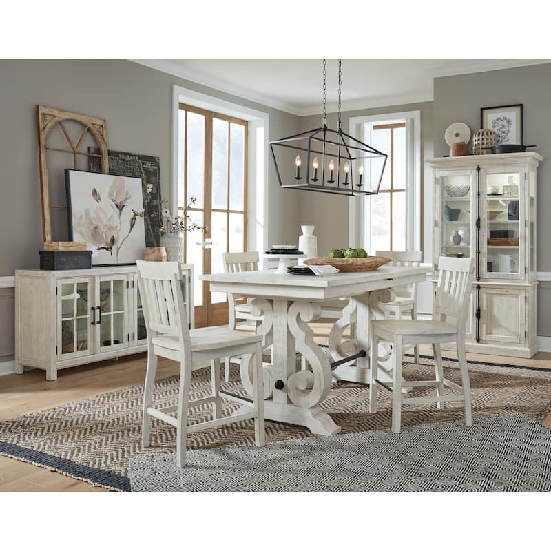 Magnussen Home Bronwyn Alabaster And Toasted Nutmeg Buffet Curio - 66''W x 19''D x 34.5''H