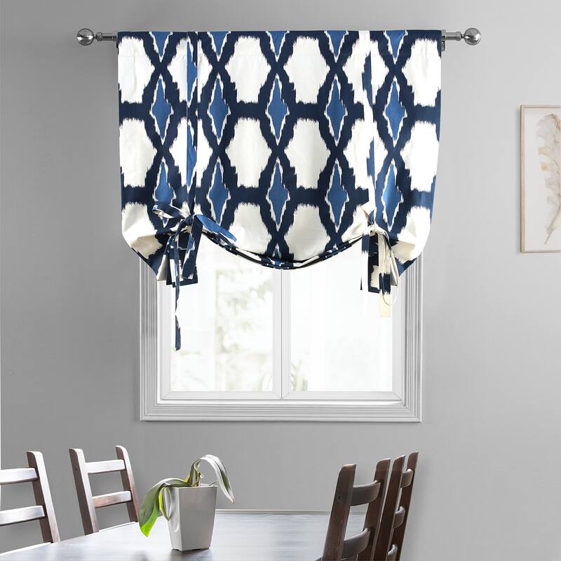 Exclusive Fabrics Sorong Printed Cotton Tie-Up Window Shade - 46 X 63