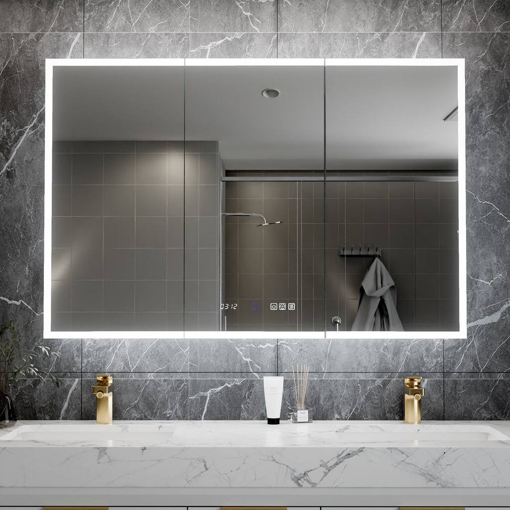 Modland 30-48" W x 32" H LED Smart Medicine Cabinet with Anti-Fog & USB