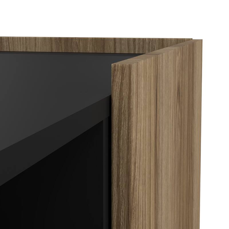 Carson Carrington Bergen TV Stand with 2 doors and 1 drawer, Catania Oak / Matte Black