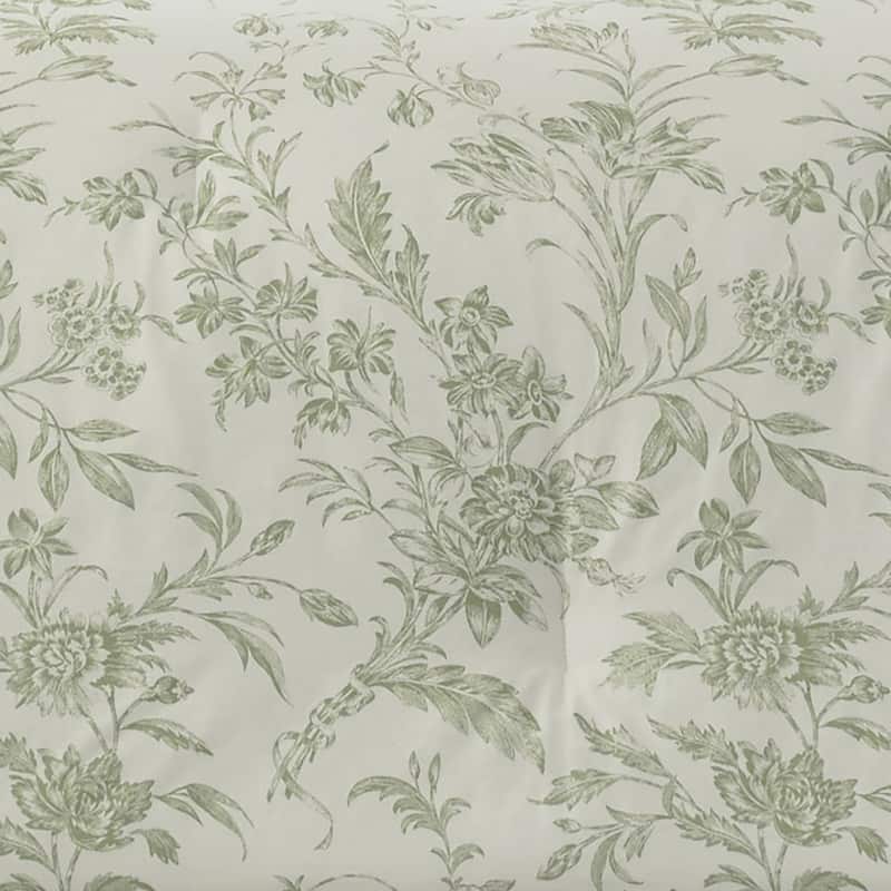 Laura Ashley Natalie Green Floral Cotton Comforter Bonus Set