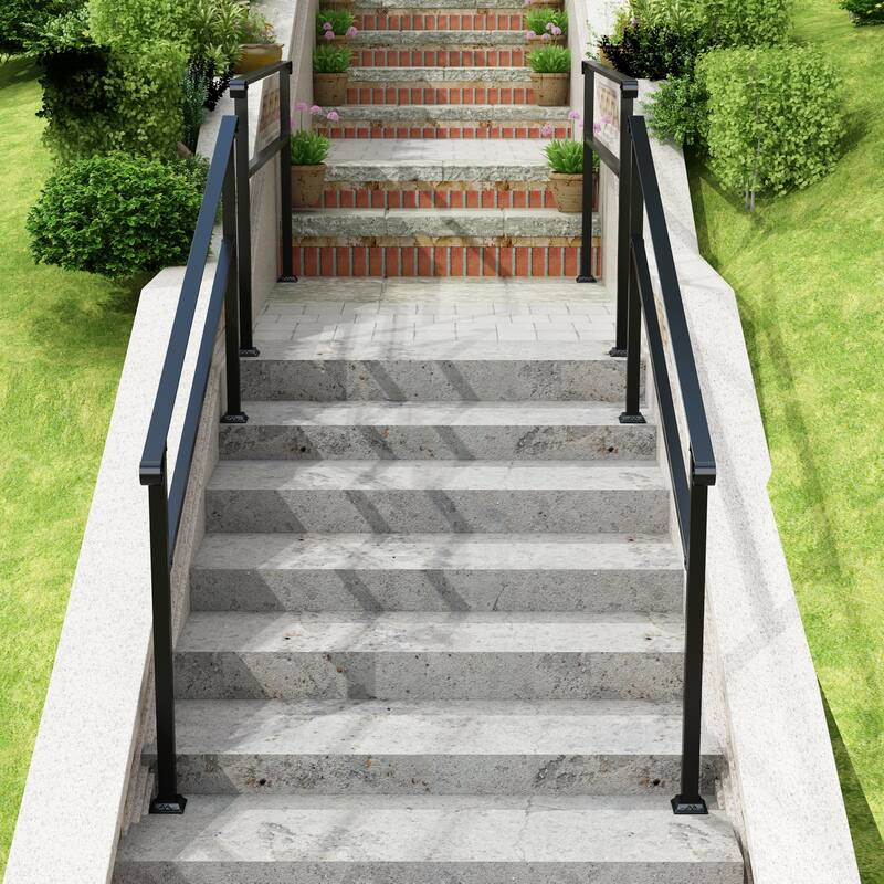 Sturdy Wrought Iron Handrail Ideal for Gardens, Porches, and Home Use