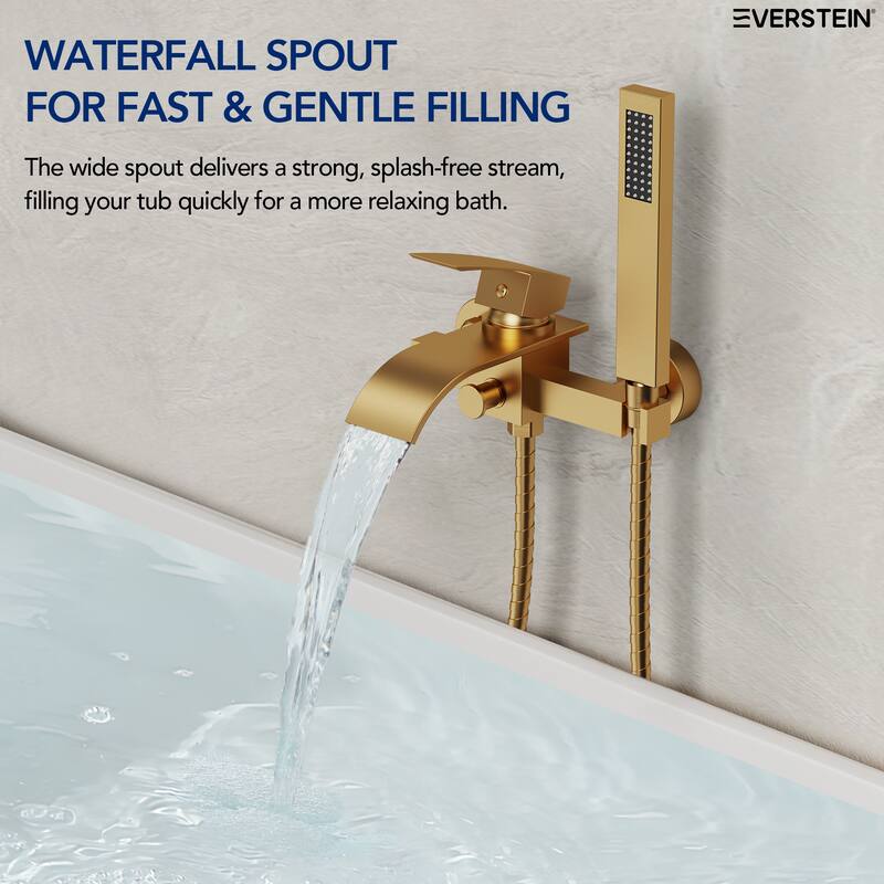 Single-Handle Wall Mount Tub Faucet with Handheld