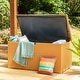 preview thumbnail 4 of 73, Glitzhome 140 Gallon Outdoor Patio Oversize Storage Bench Wicker Table Deck Box