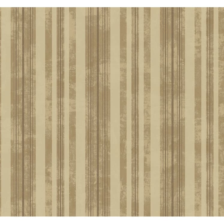 Seabrook Designs Cassius Stripe Unpasted Wallpaper - 27 in. W x 27 ft. L - Metallic Taupe