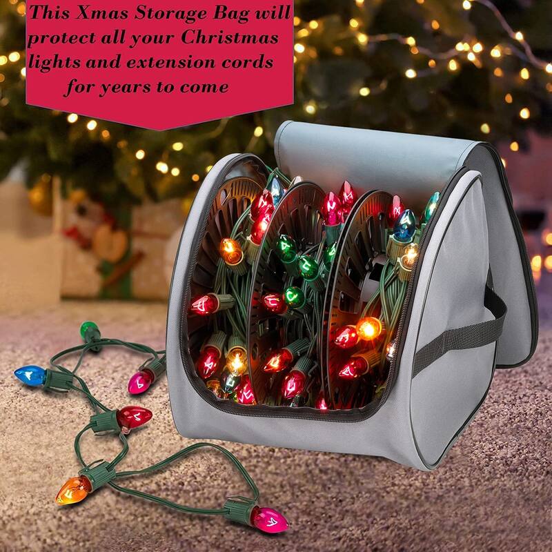 Premium Christmas Light Storage Bag – Heavy Duty Tear Proof 600D Material