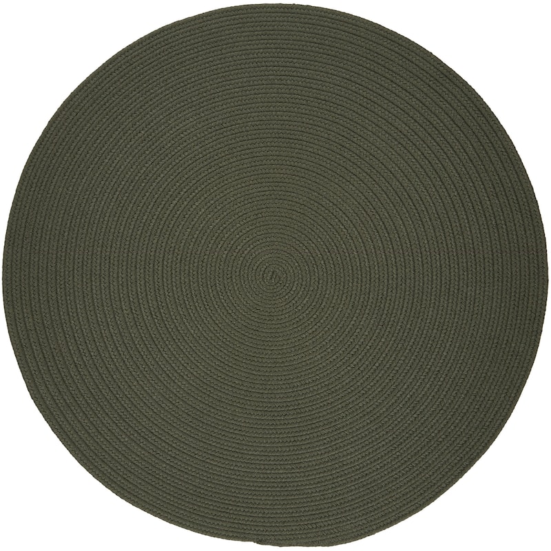Rhody Rug Madeira Indoor/ Outdoor Braided Rounded Area Rug - Dark Sage - 10' Round