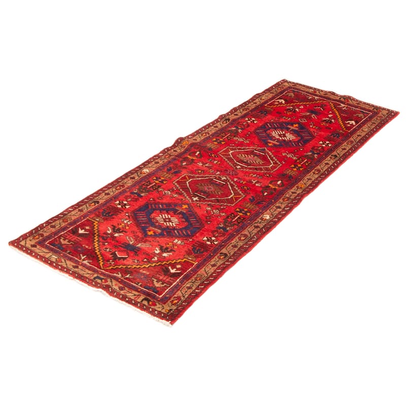 ECARPETGALLERY Hand-knotted Andelz Red Wool Rug - 3'1 x 7'10
