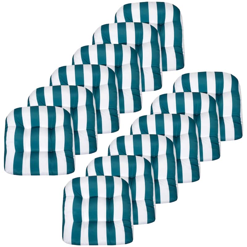 Havana Striped Tufted Patio Seat Cushion Sets