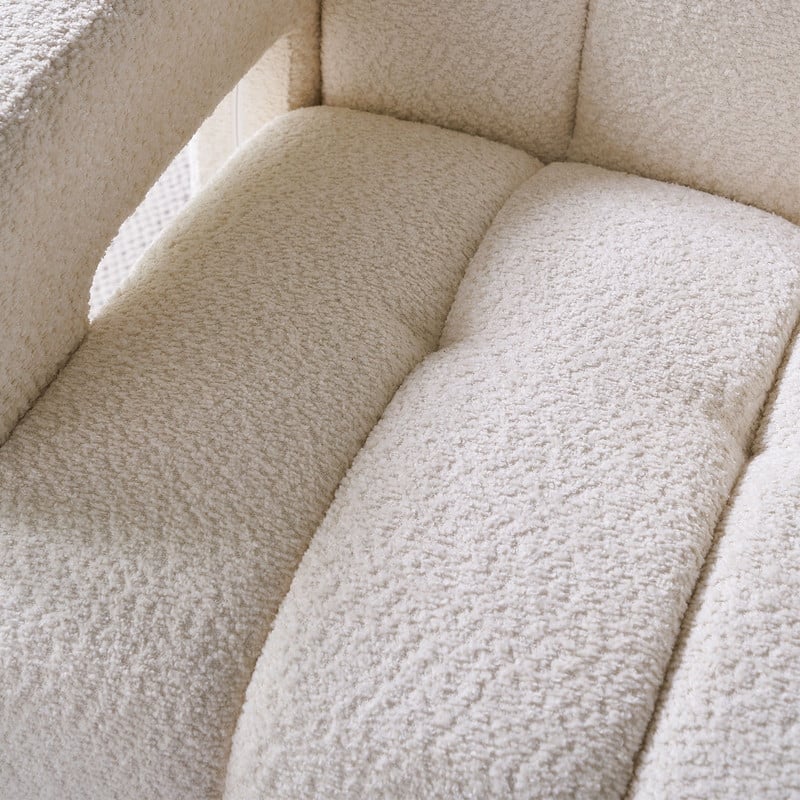 31.10" Wide Boucle Upholstered Accent Chair, Modern Comfy Single Lounge Armchair for Living Room, Bedroom, Apartment
