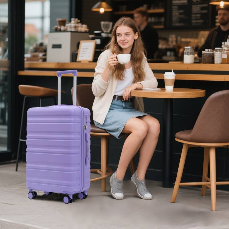 3 PCS in ABS Spinner Wheel Luggage, TSA Combination Lock
