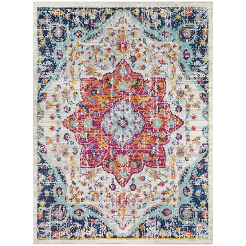 Everhart Vintage Floral Medallion Area Rug