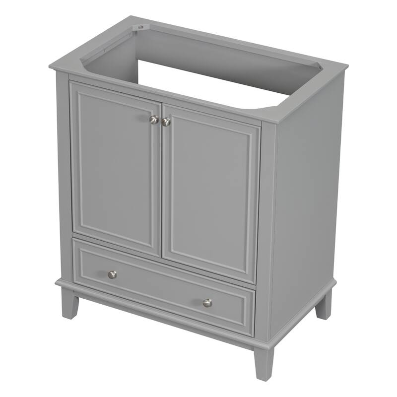 Modern 30 Inch Bathroom Vanity Base with Drawer and Adjustable Shelves, Cabinet Only without Sink