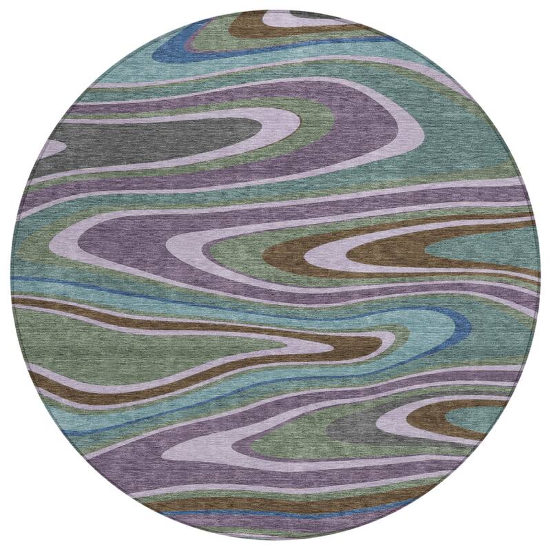Machine Washable Indoor/ Outdoor Abstract Busey Chantille Rug