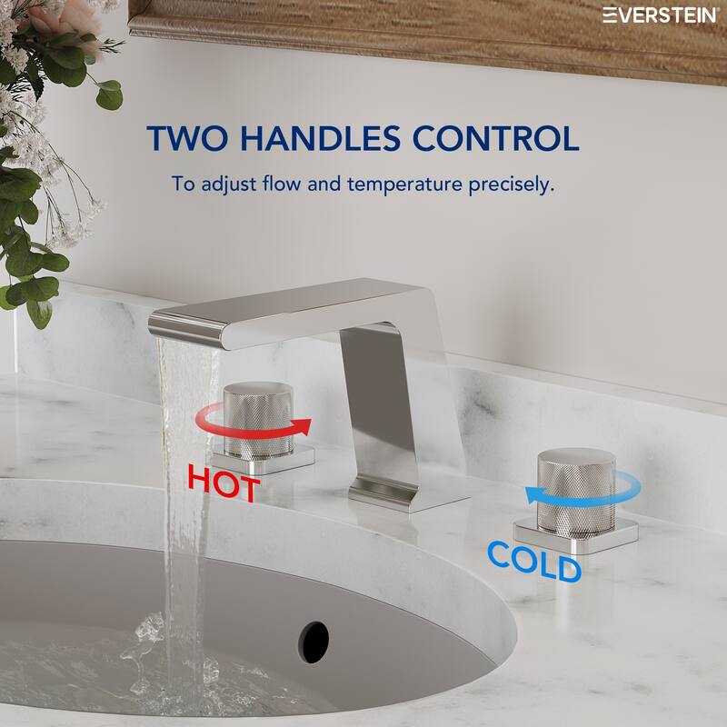 2 Pack, 3 Hole Widespread Bathtub Faucet with High Flow Waterfall Spout