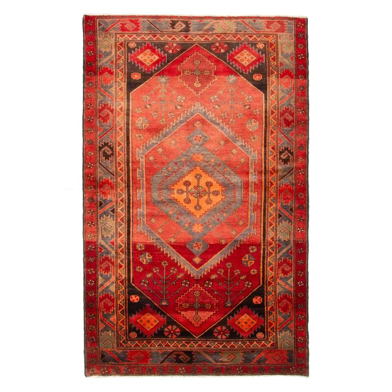 ECARPETGALLERY Hand-knotted Andelz Red Wool Rug - 4'4 x 7'1