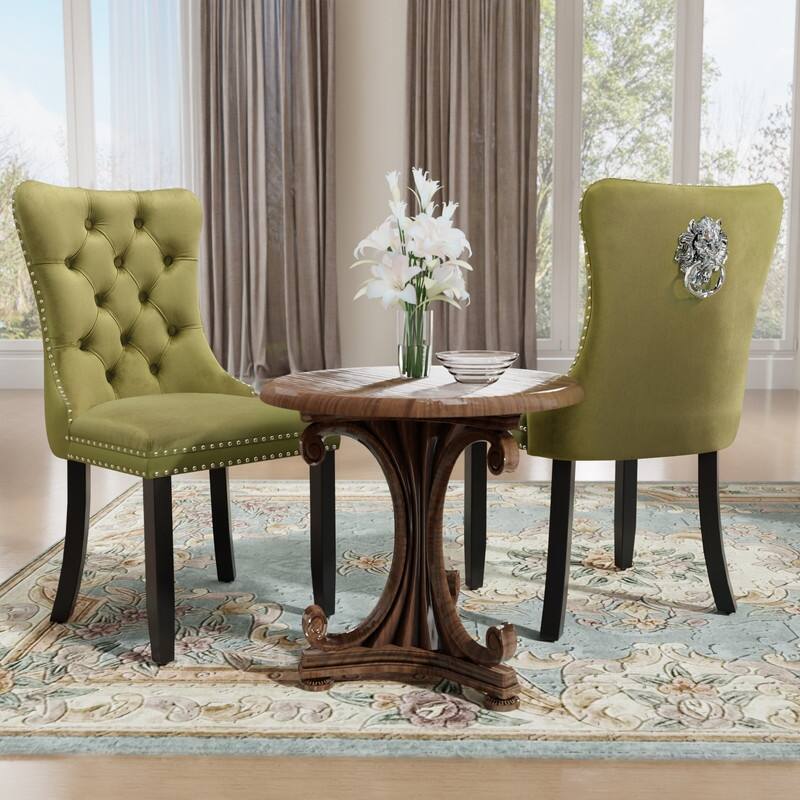 Tufted Naliheads Solid Wood Upholstered Dining Chairs Set of 8