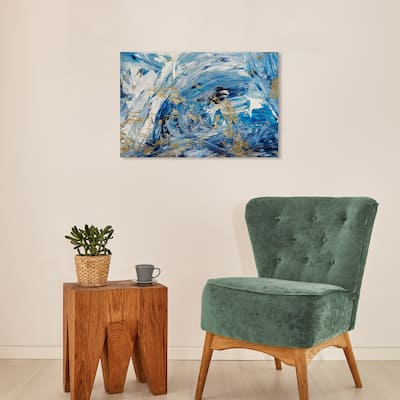 Wynwood Studio Canvas Abstract Manana y Mar Blue and Modern & Contemporary Wall Art Canvas Print