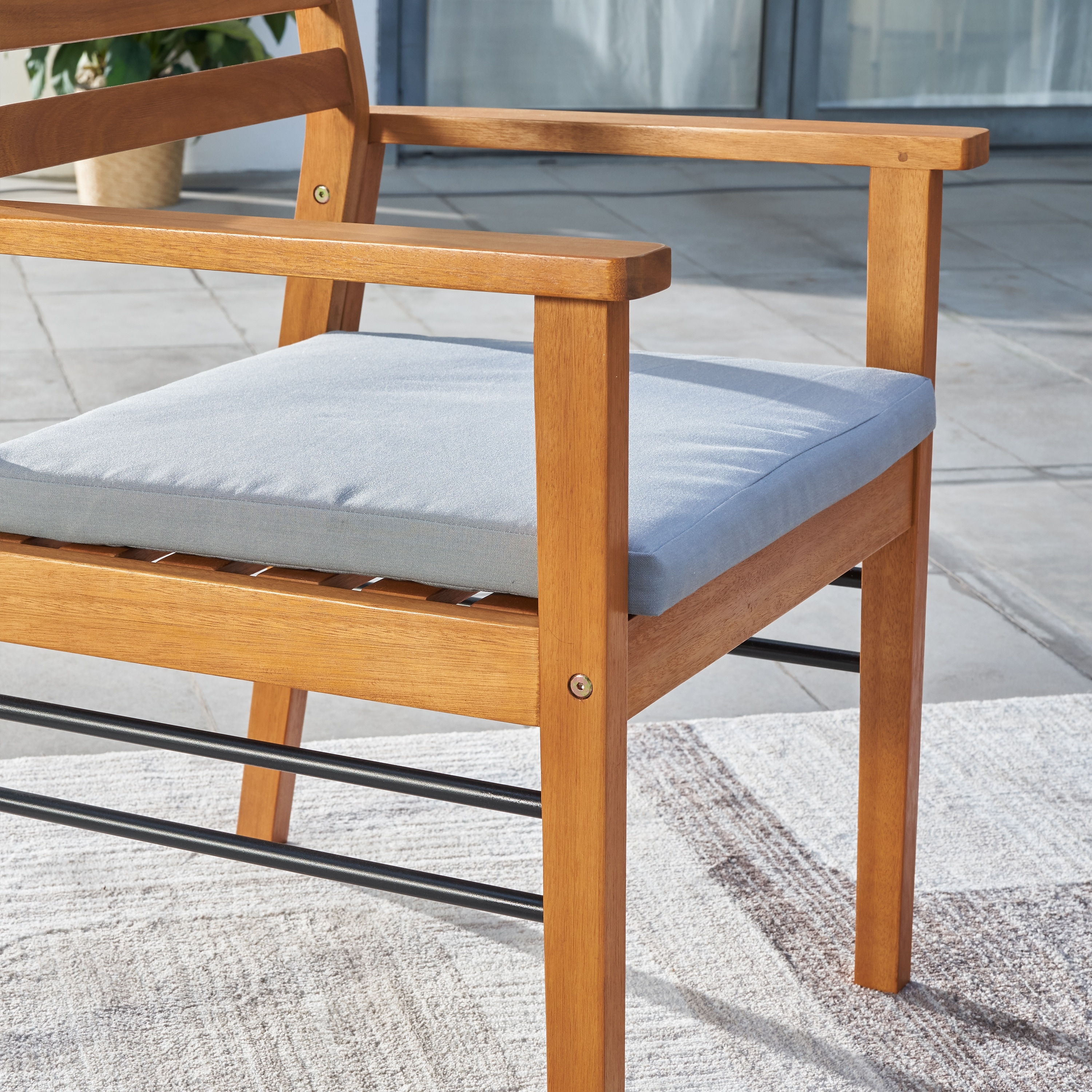 Vifah gloucester contemporary store patio wood table