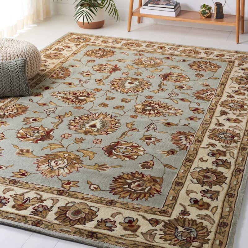 SAFAVIEH Handmade Total Performance Felisha Oriental Rug - 8' x 10' - Light Blue/Ivory