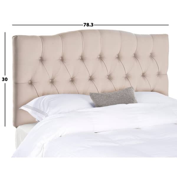 Safavieh Axel Taupe Linen Upholstered Tufted Headboard (King) 9529849