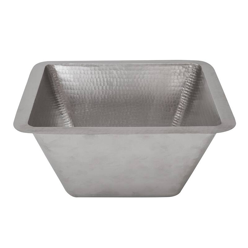 15-in Square Hammered Copper Bar/Prep Sink in Nickel w/ 3.5-in Drain Opening (BS15EN3)