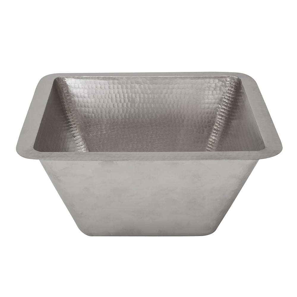 15-in Square Hammered Copper Bar/Prep Sink in Nickel w/ 3.5-in Drain Opening (BS15EN3)