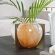 preview thumbnail 2 of 3, Uttermost 18183 Amber Swirl 7-3/4" Tall Glass and Iron Vase