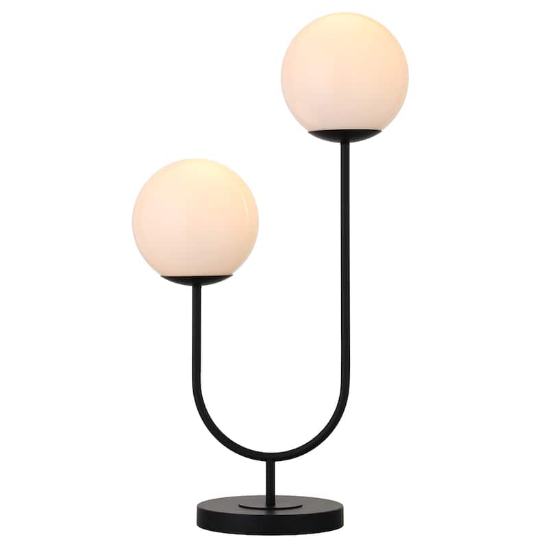 Dufrene 2-Light Table Lamp with Glass Shades - 15.38" Wide