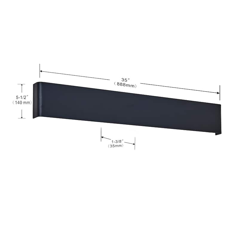 Long Streak Led Wall Sconce 35 Inch Black