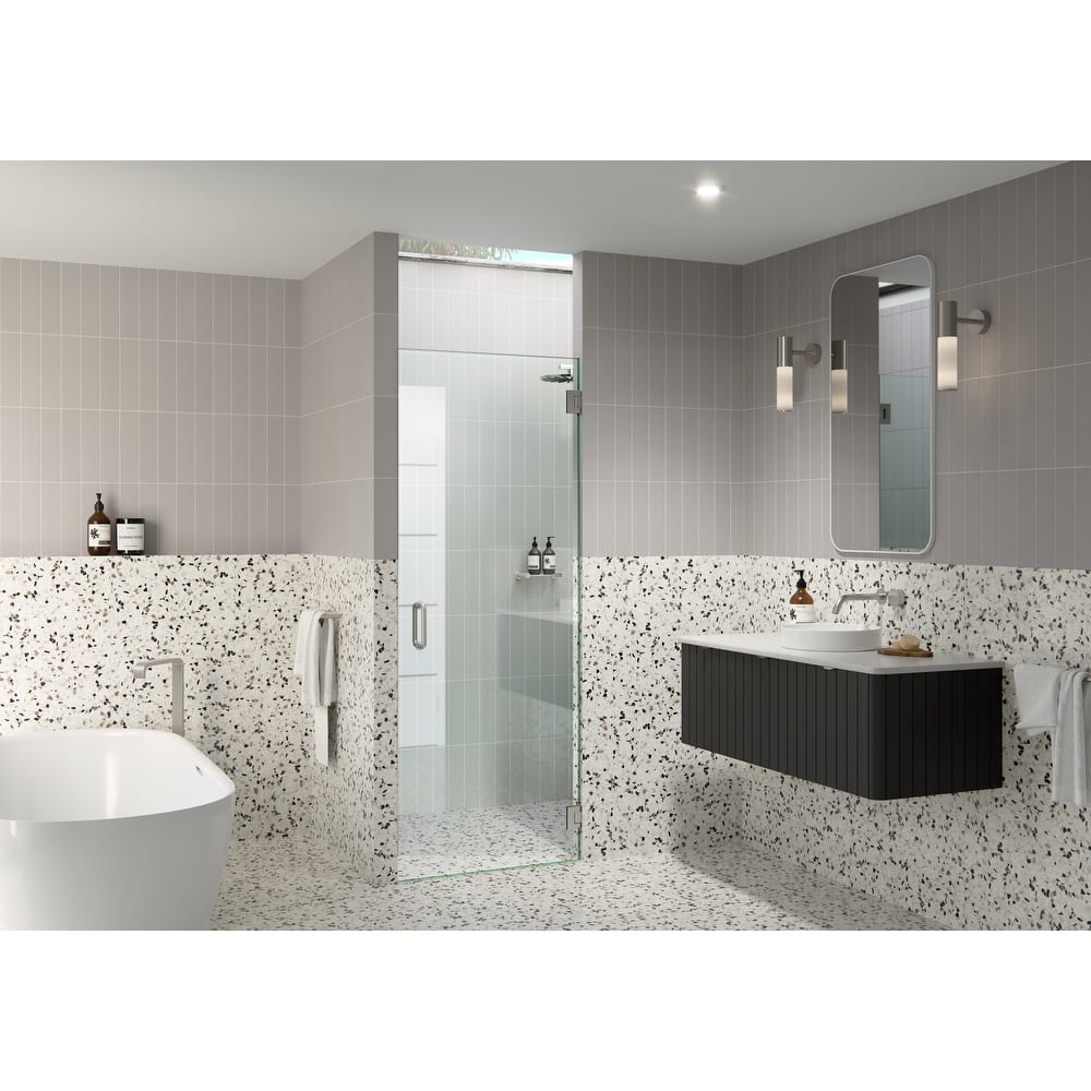 Albedo 28 in. W x 78 in. H Fully Frameless Hinged Shower Door - Width Adj 28.375 - 28.775