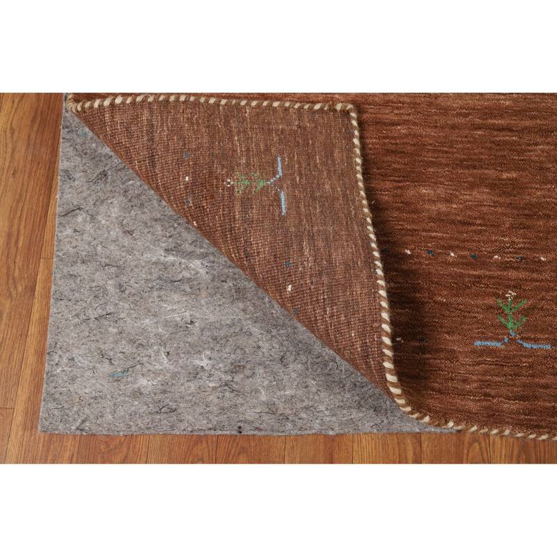 Hand Knotted Oriental 100% Wool Carpet Tribal Tribal Brown Gabbeh Area Rug - 5' 10'' X 4' 0''