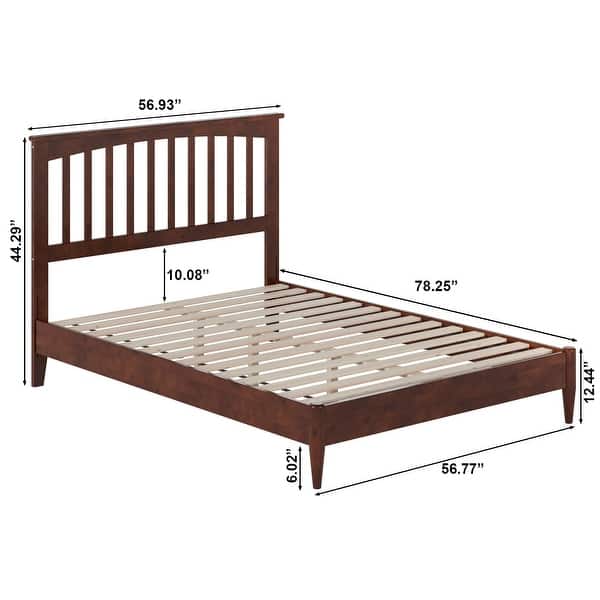 dimension image slide 1 of 19, Becket Solid Wood Low Profile Platform Bed